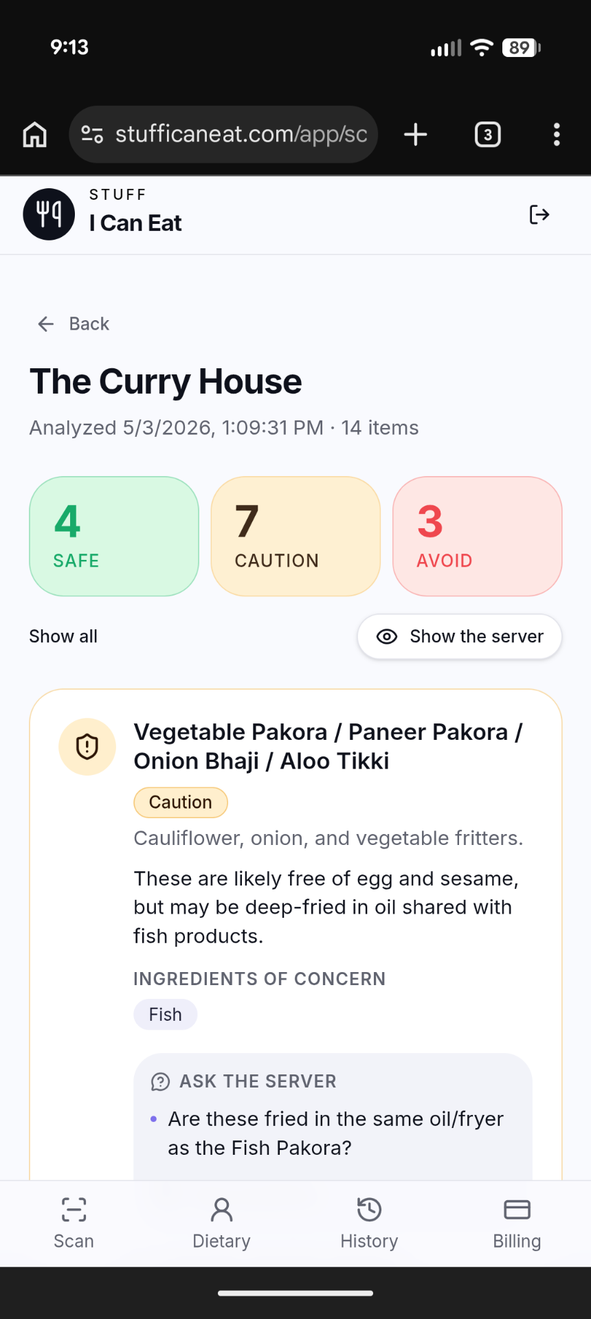 Get clear answers — Stuff I Can Eat mobile screenshot